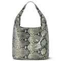 Italian Genuine Python-Print Suede Hobo Bag | Isernia